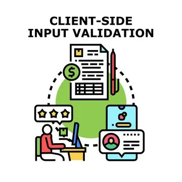 Client side input validation process for data security Illustrazione stock