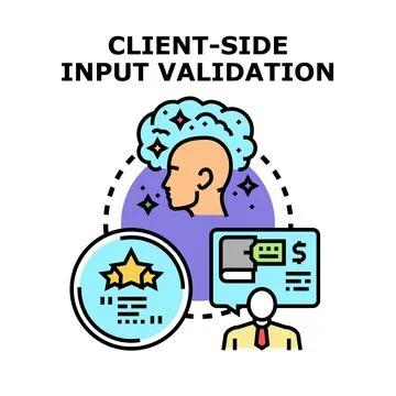 Client side input validation process concept Stock Illustration
