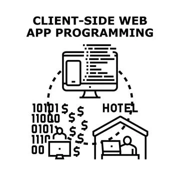Client side web application programming process Illustration