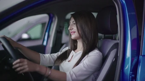 Client is sitting in the new car. Stock Footage 92664351