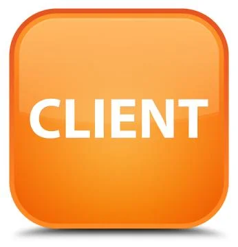 Client special orange square button Stock Illustration