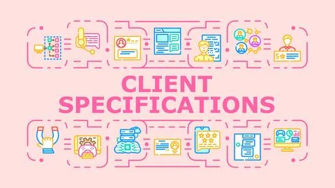 Client specifications banner icon vector illustration 库存插图