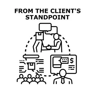 Client standpoint concept developing business strategy and service Stock Illustration