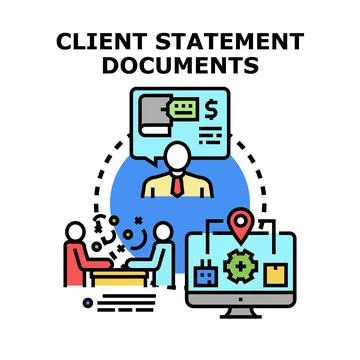 Client statement documents concept providing financial service イラスト素材