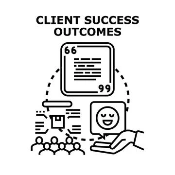Client success outcomes strategy delivering positive results Stock Illustration