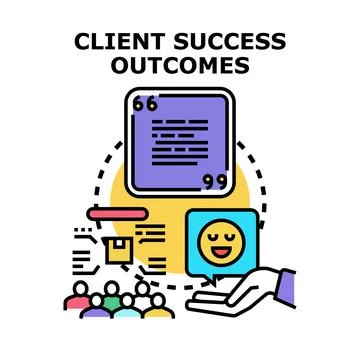 Client success outcomes strategy delivering positive results Stock Illustration