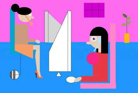 Client support center online help service Illustrazione stock