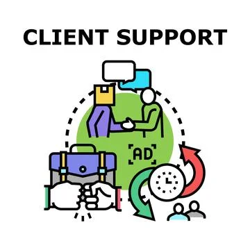 Client support customer service business interaction concept Stockillustratie