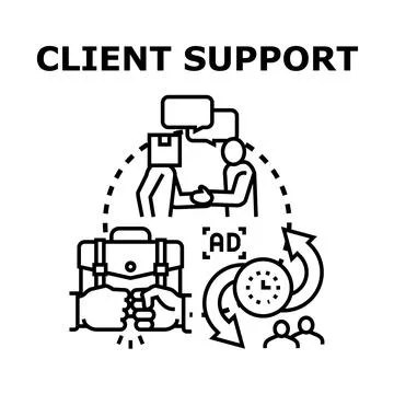 Client support customer service business interaction concept Stock Illustration