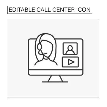 Client support line icon 스톡 일러스트