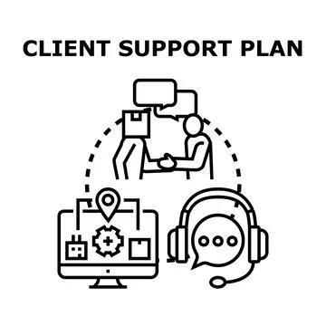 Client support plan concept for business strategy Stock Illustration