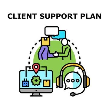 Client support plan concept for business strategy Stock Illustration