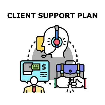 Client support plan offering services to customers イラスト素材