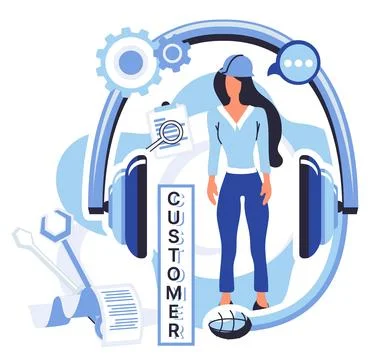 Client support. Professional helpdesk services streamline client support 스톡 일러스트