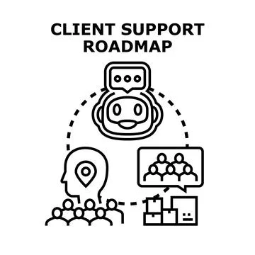 Client support roadmap and customer communication strategy Ilustración de archivo