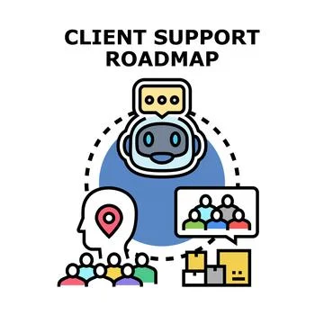 Client support roadmap and customer communication strategy Stock Illustration