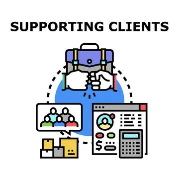 Client support services business development strategies icon Stock Illustration