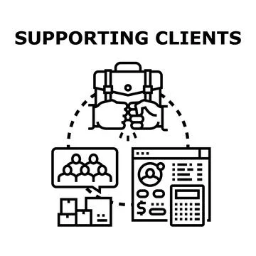 Client support services business development strategies icon Stock Illustration