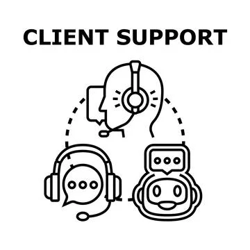Client support services offering global customer problem solving Ilustración de archivo