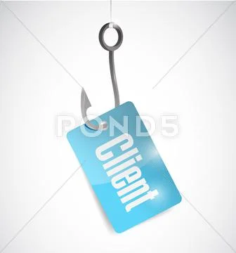 Client tag and fishing hook illustration design Stock Illustration