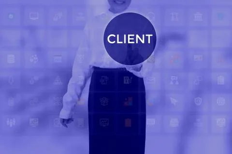 CLIENT - technology and business concept Stock Photos