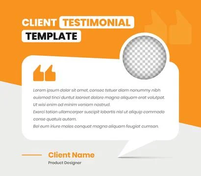 Client testimonial and feedback minimalist social media post template design Stock Illustration