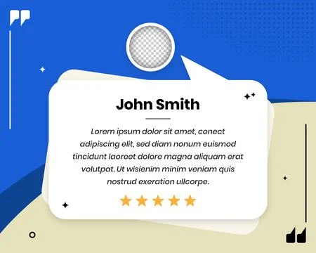Client testimonial and feedback social media post template design Stock Illustration