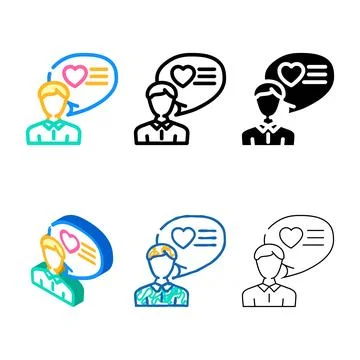 Client like testimonial color designs icon vector Stock Illustration