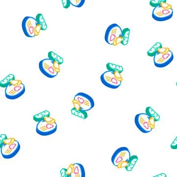 Client like testimonial isometric icon seamless pattern Stock Illustration
