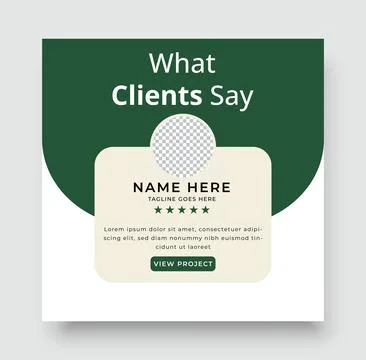Client Testimonial Template with Star Rating and Review Text on White Background Stock Illustration
