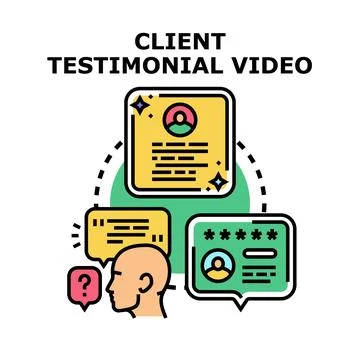 Client testimonial video feedback and online review concept Stock Illustration