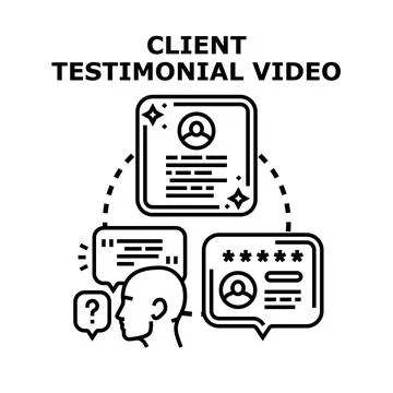 Client testimonial video feedback and online review concept Stock Illustration