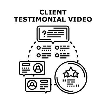 Client testimonial video making process concept illustration Stock Illustration