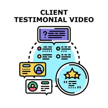 Client testimonial video making process concept illustration Stock Illustration