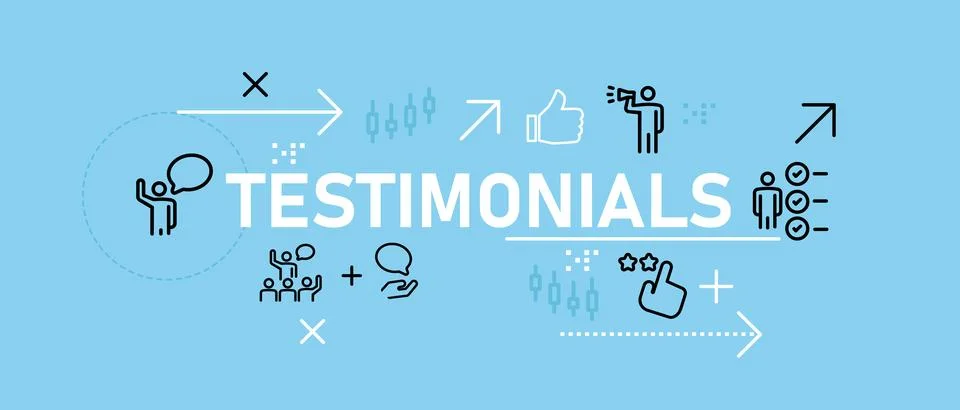Client testimonials and customer feedback concept background representing Stock Illustration