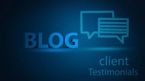Client testimonials blog 3D illustration Illustrazione stock