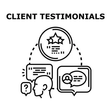 Client testimonials feedback customer review evaluation concept Stock Illustration