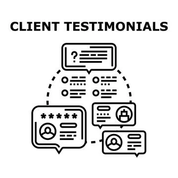 Client testimonials feedback rating and review concept Stock Illustration
