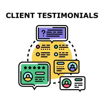 Client testimonials feedback rating and review concept Stock Illustration