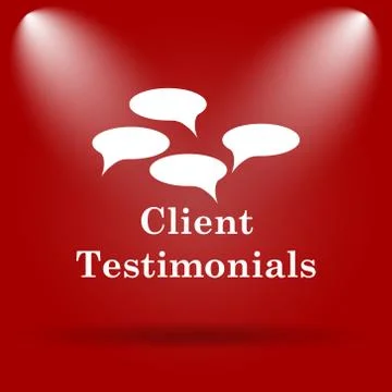 Client testimonials icon. Flat icon on red background.. 스톡 일러스트