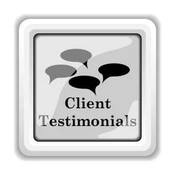 Client testimonials icon. internet button on white background.. 스톡 일러스트