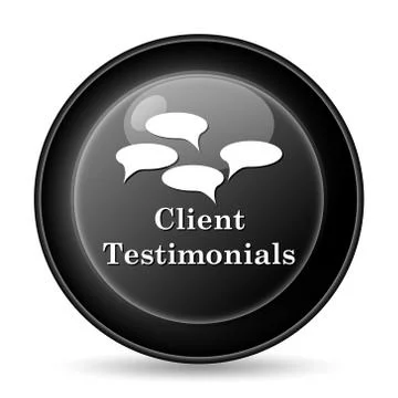 Client testimonials icon. internet button on white background.. 스톡 일러스트