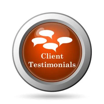 Client testimonials icon. internet button on white background.. Stock Illustration