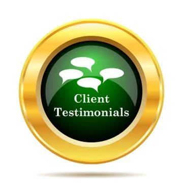 Client testimonials icon. Internet button on white background.. Stock Illustration