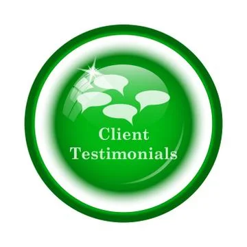 Client testimonials icon. Internet button on white background.. 스톡 일러스트