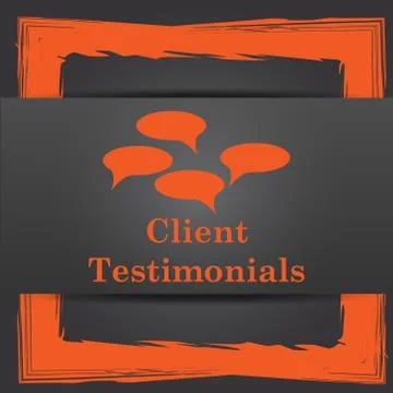 Client testimonials icon. Internet button on grey background.. Stock Illustration