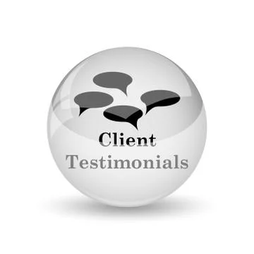Client testimonials icon. Internet button on white background. 스톡 일러스트