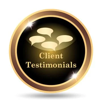 Client testimonials icon. Internet button on white background.. Stock Illustration