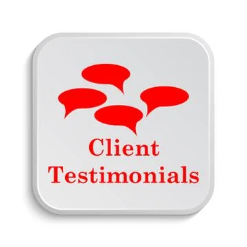 Client testimonials icon. Internet button on white background.. Stock Illustration