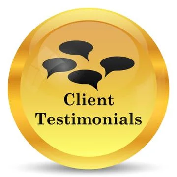 Client testimonials icon. Internet button on white background.. Stock Illustration